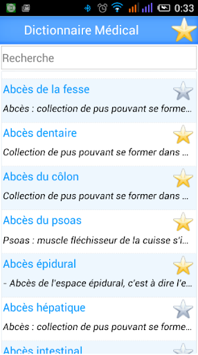 Android application Medical dictionary 120000Words screenshort