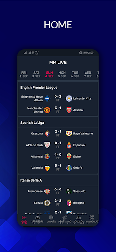 Android application MM Live - Football Update screenshort