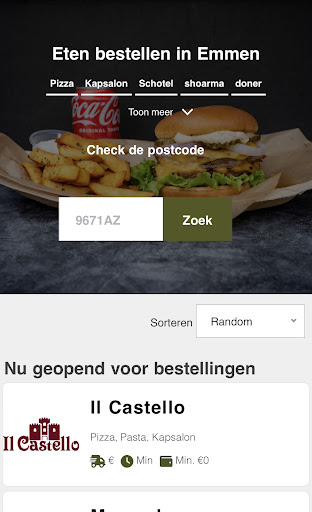 Android application Emmen-Bezorgd screenshort