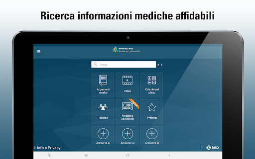 Screenshot of Manuale MSD Professionisti
