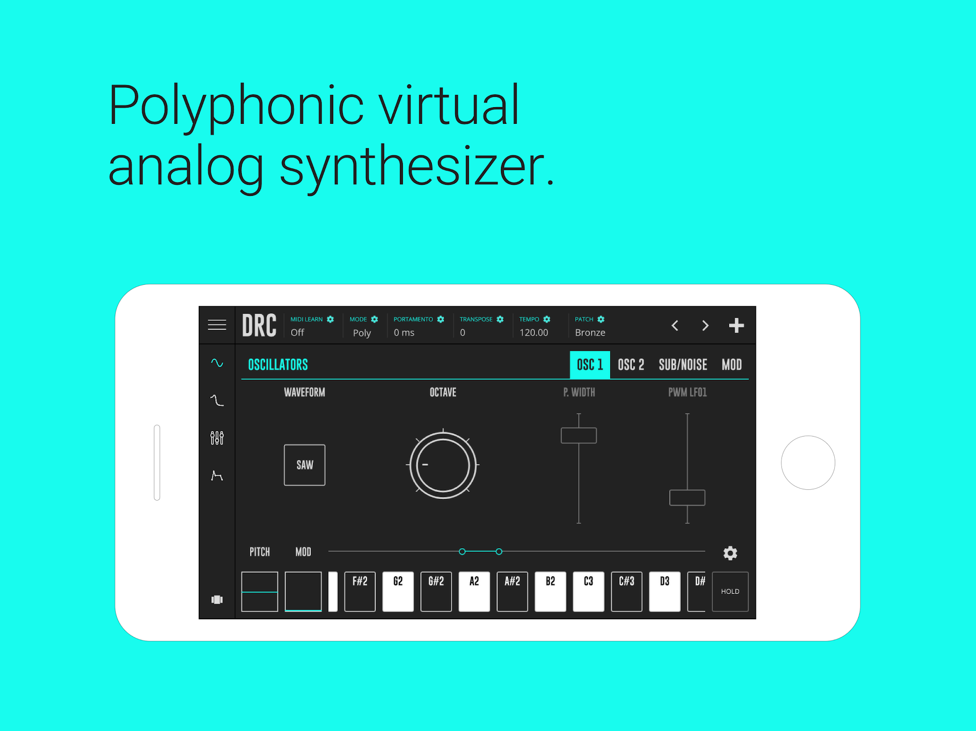 Interface do DRC Polyphonic Synthesizer