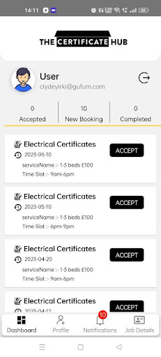 The Certificate Hub(TCH) Screen 3