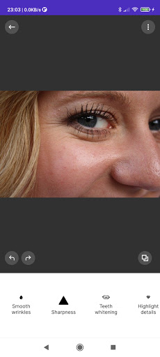Screenshot of Face editing retouch Facefact