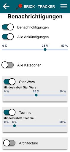 Android application Brick-Tracker screenshort