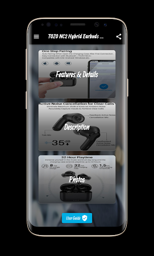 Android application TOZO NC2 Hybrid Earbuds Guide screenshort