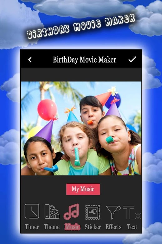 Android application photo editor with song screenshot