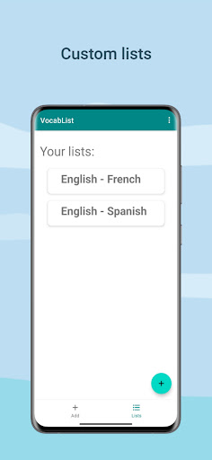 VocabList: Vocabulary notebook Screen 2
