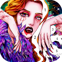 Vampire color by number Coloring games offline