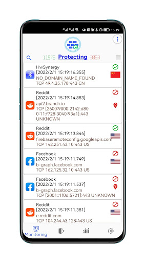 Android application Fiwalld non-root firewall screenshort