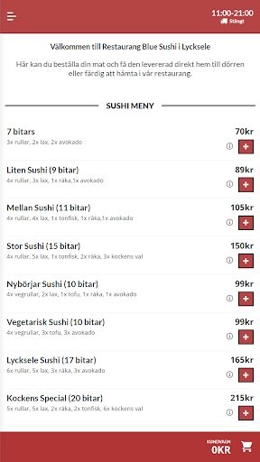 Android application Blue Ocean Sushi screenshort