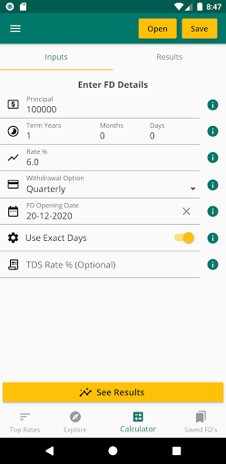 Android application India Fixed Deposit Rates screenshort