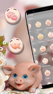 Cute Piggy Launcher Theme Screenshot