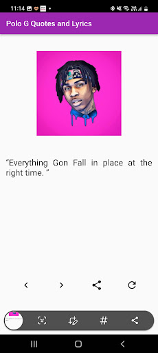 Android application Polo G Quotes and Lyrics screenshort