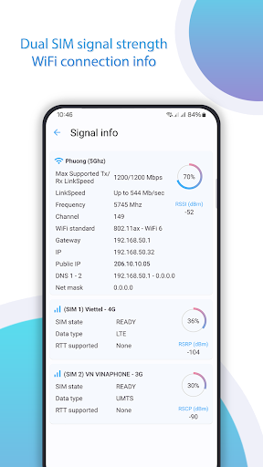 Screenshot of Net Signal Pro:WiFi & 5G Meter