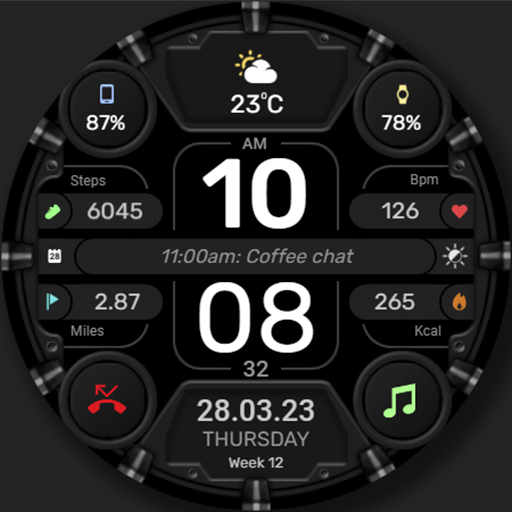 WFP 332 Futuristic watch face Download on Windows