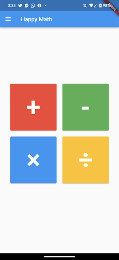 Android application Happy Math Flash Cards screenshort