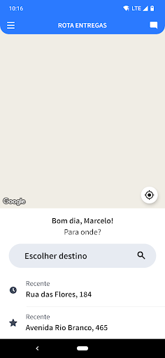 Android application Rota Entregas screenshort