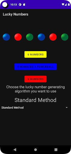 Android application Lucky Numbers screenshort