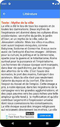 Littérature Contraction Texte Screen 2