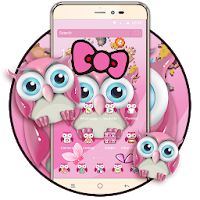 Pink Owl Lovely Cartoon Mobile Theme