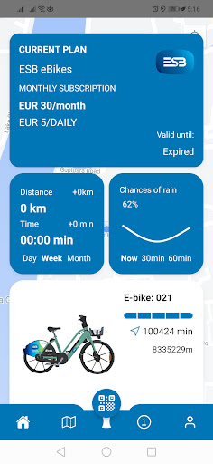 Android application ESB eBikes screenshort