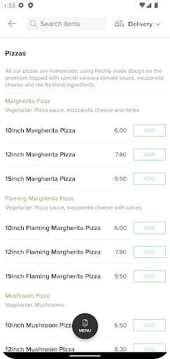Android application La Pizzeria Bridlington screenshort