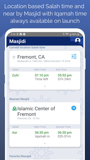 Android application Masjidi-Salah and Iqamah times screenshort