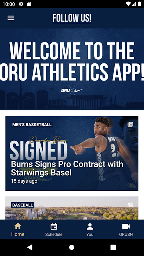Android application ORU Athletics screenshort