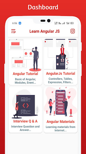 Android application Learn Angular screenshort