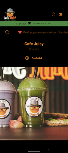 Android application Cafe Juicy screenshort