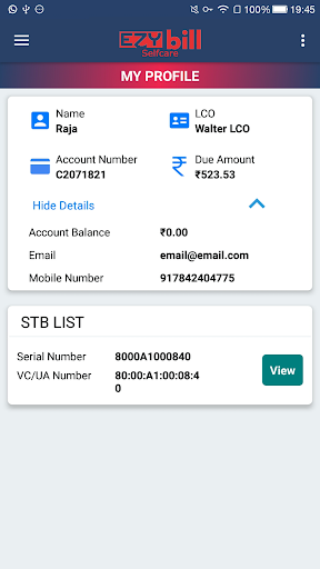 Ezybill Selfcare Screen 2