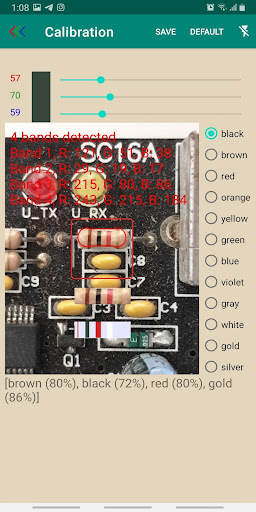 Android application Electronics lab screenshort
