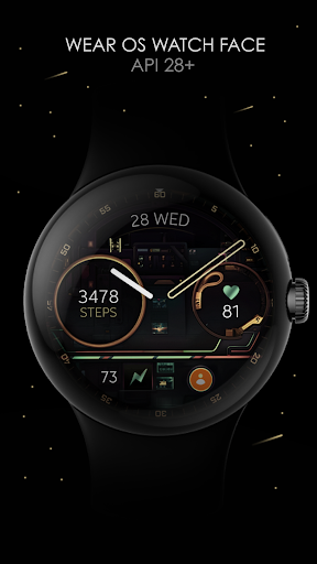 Android application RetroFuture analog watch face screenshort