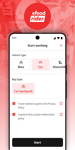 efood rider app ekran görüntüsü