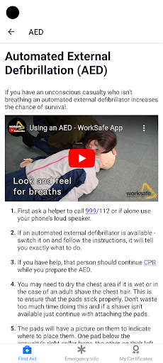 WorkSafe Emergency Guidance Screen 2