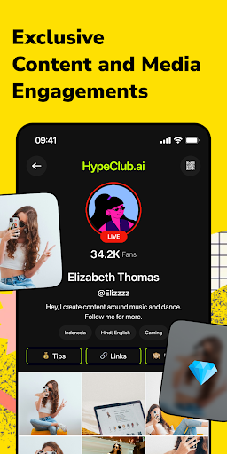 Android application HypeClub.ai screenshort