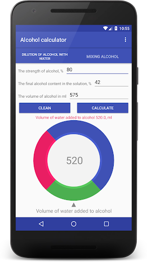 Android application Alcohol calculator screenshort