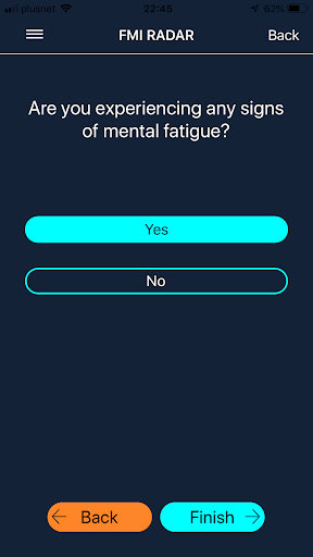 Fatigue RADAR Screen 2