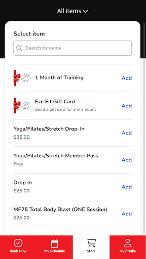 Screenshot of Eze Fit