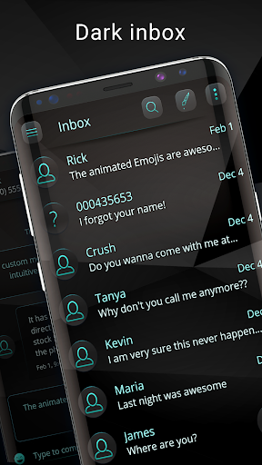 Android application Simple black messenger theme screenshort