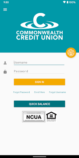 Android application Commonwealth CU Go Mobile screenshort