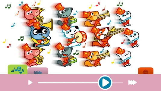 Pango뮤지컬 행진: 마칭 밴드의 음악 게임