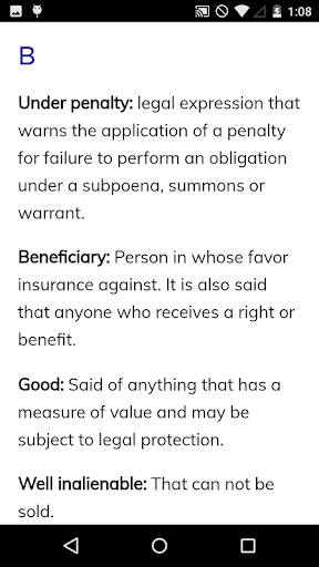 Law Dictionary Screen 3