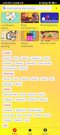 Android application Fun Game Collection screenshort