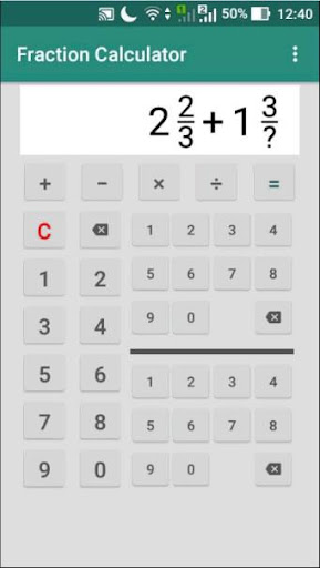 Fraction Calculator - solution Screen 3