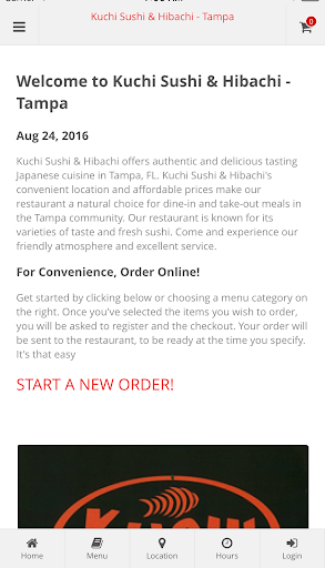 Android application Kuchi Sushi & Hibachi Tampa screenshort