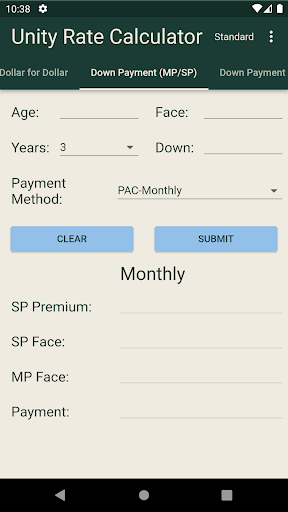 Unity Rate Calculator Screen 3