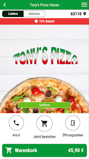 Android application Tony's Pizza Hanau screenshort