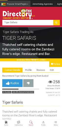 Zimbabwes Business Directory Screen 3
