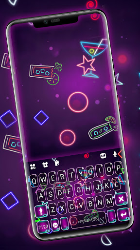 Android application Neon Night Keyboard Background screenshort